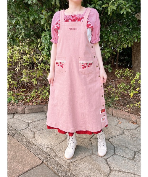 未使用 タグ付き 極美品 Pink House チェリー刺繍 デニムスカート PINKHOUSE チェリー刺繍 デニムロングスカート | ピンクハウス