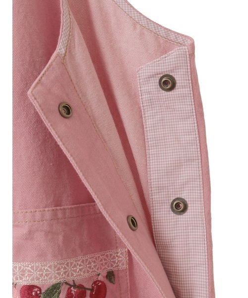 PINK HOUSE ジャンパースカート チェリー刺繍使いデニム