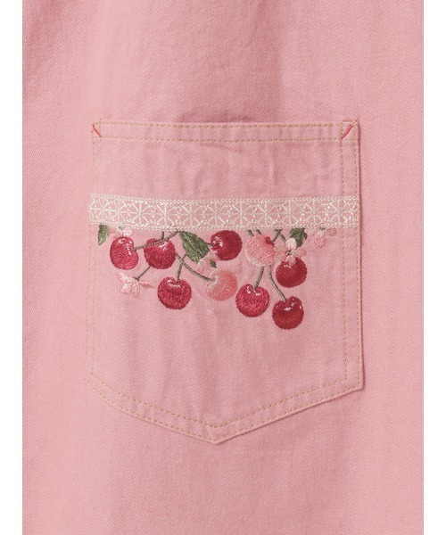 PINK HOUSE ジャンパースカート チェリー刺繍使いデニム