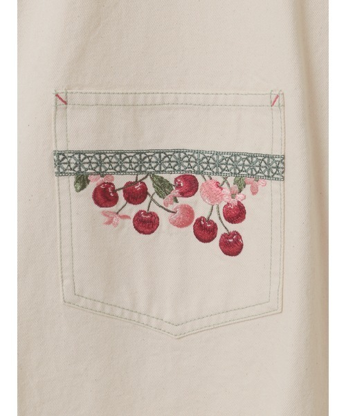 PINK HOUSE ジャンパースカート チェリー刺繍使いデニム