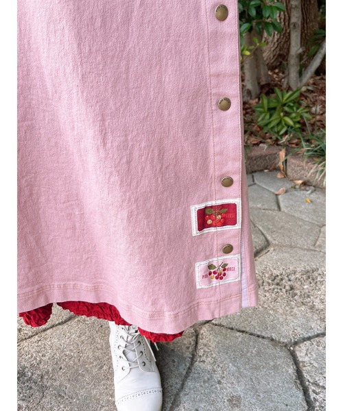 PINK HOUSE ジャンパースカート チェリー刺繍使いデニム