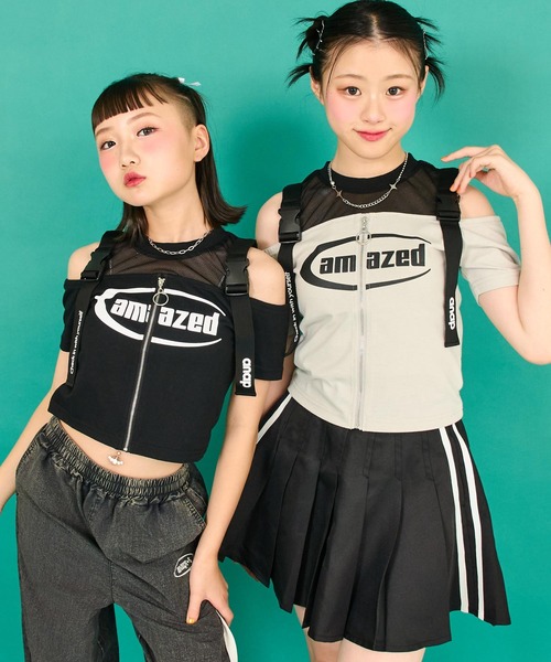 アナップガール卒服M size ANAP GiRL（アナップガール） tシャツ ベルト デザイン 肩あき ジップ