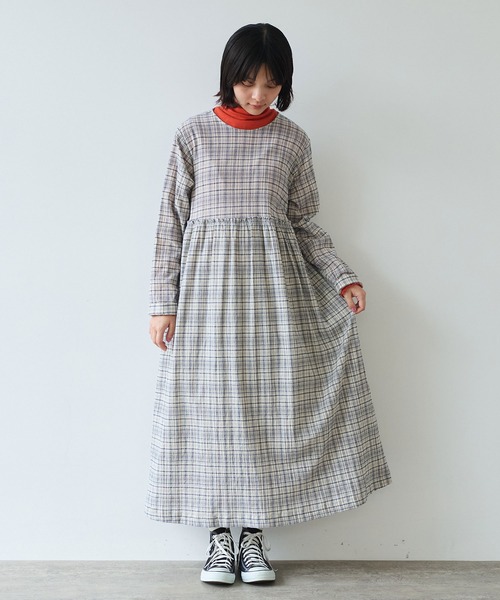 bulle de savon（ビュルデサボン） ワンピース ちぢみcheck ワンピース