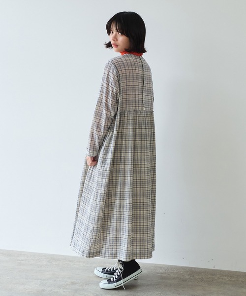 bulle de savon（ビュルデサボン） ワンピース ちぢみcheck ワンピース