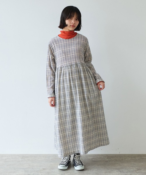 ビュルデサボン　ワンピース　完売品 bulle de savon（ビュルデサボン） ワンピース ちぢみcheck ワンピース