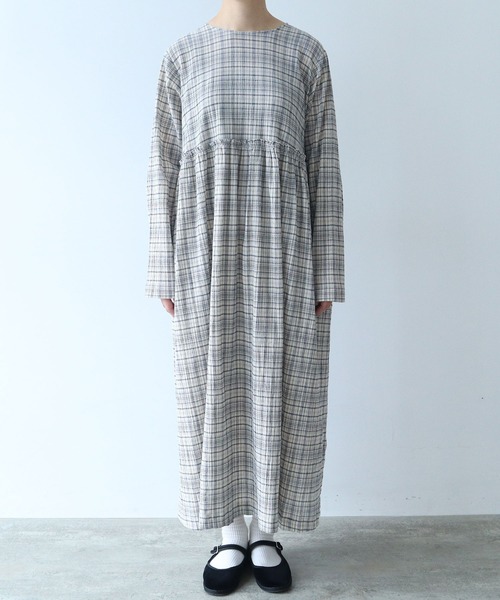 bulle de savon（ビュルデサボン） ワンピース ちぢみcheck ワンピース