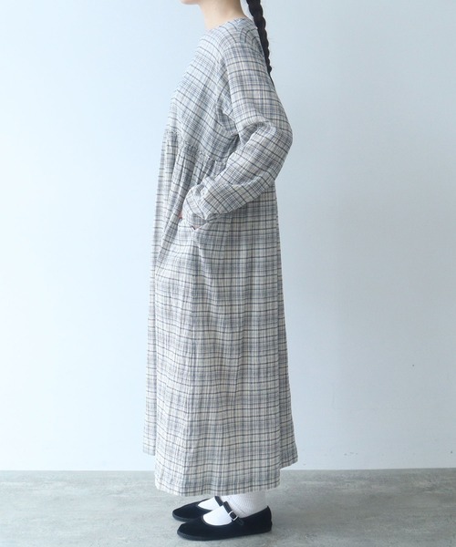 bulle de savon（ビュルデサボン） ワンピース ちぢみcheck ワンピース