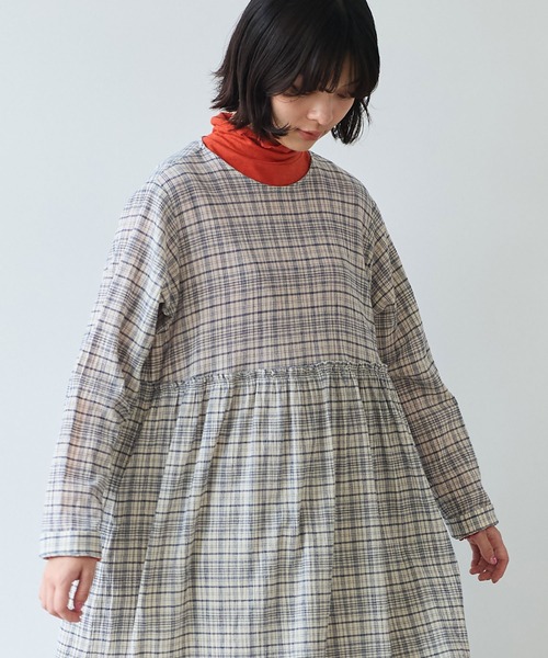 bulle de savon（ビュルデサボン） ワンピース ちぢみcheck ワンピース