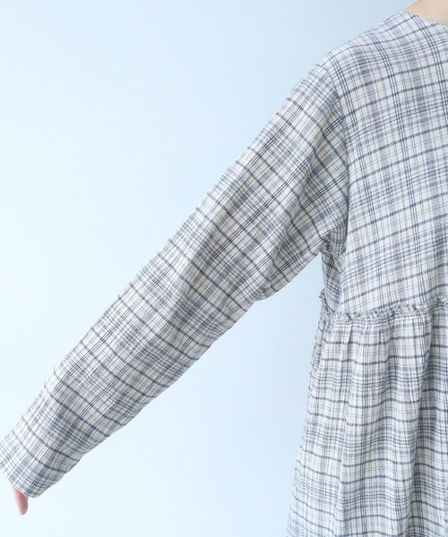 bulle de savon（ビュルデサボン） ワンピース ちぢみcheck ワンピース