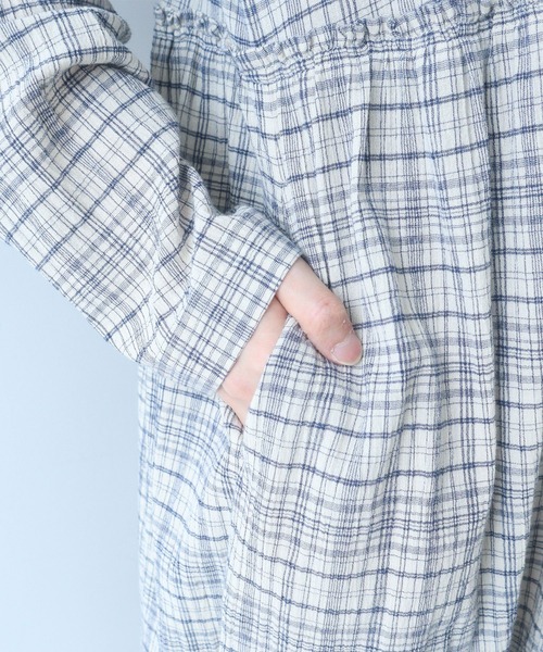 bulle de savon（ビュルデサボン） ワンピース ちぢみcheck ワンピース