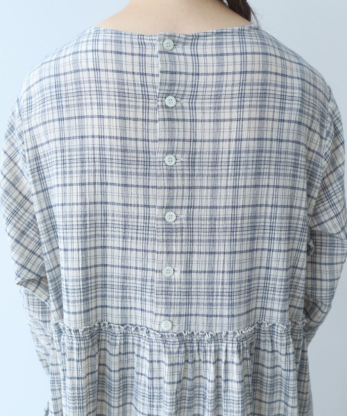 bulle de savon（ビュルデサボン） ワンピース ちぢみcheck ワンピース