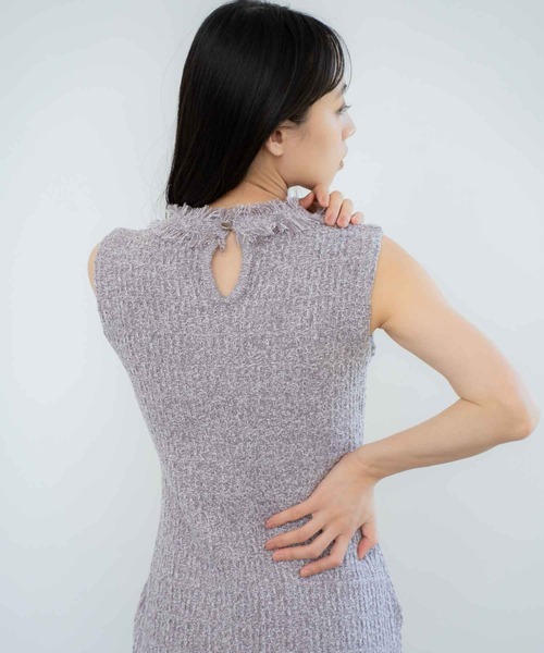 美品✨Noela ノエラ　ニットワンピース M ツイードドッキングワンピ　完売品 Noela｜ラメチェックハーフスリーブドッキングニットワンピース