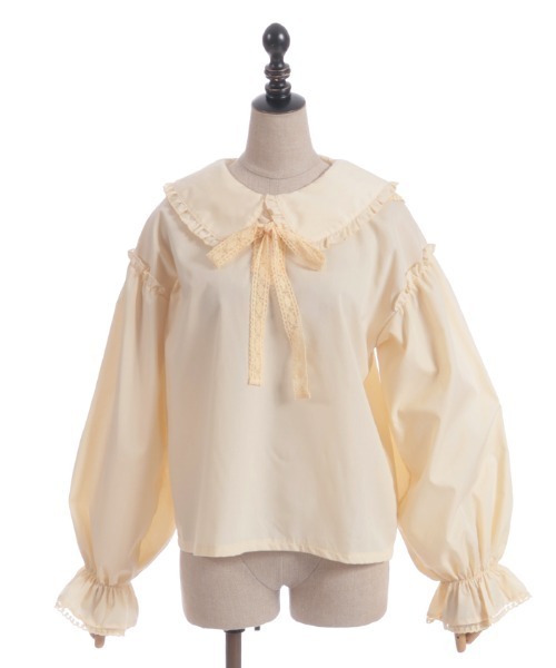 axes femme POETIQUE ブラウス シャツ バブーシュカ付スモック風