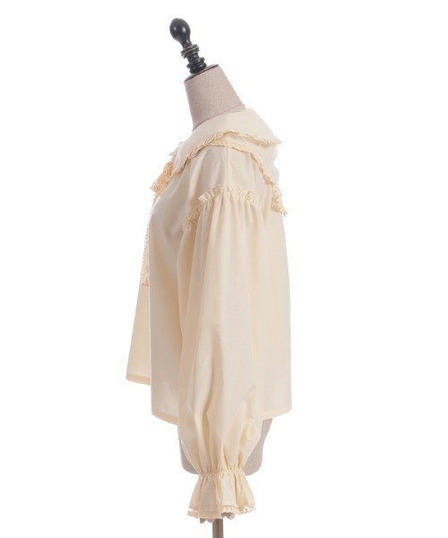 axes femme POETIQUE ブラウス シャツ バブーシュカ付スモック風