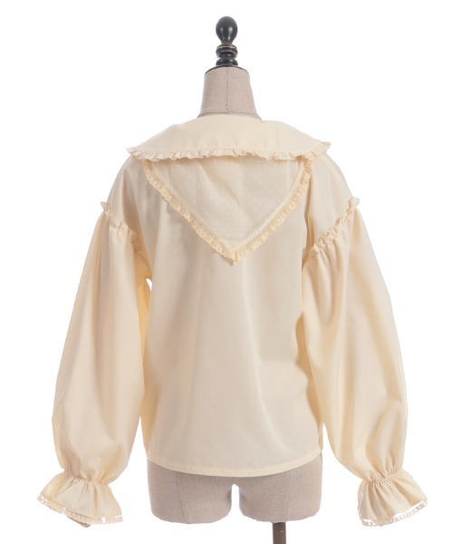 axes femme POETIQUE ブラウス シャツ バブーシュカ付スモック風