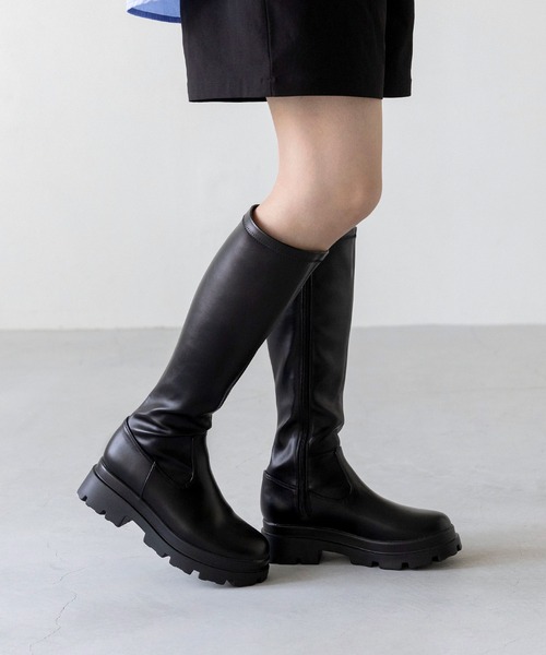 menue(メヌエ) ブーツ ラウンドトゥ 厚底 ストレッチロング menue(メヌエ) ブーツ ラウンドトゥ 厚底 ストレッチロング