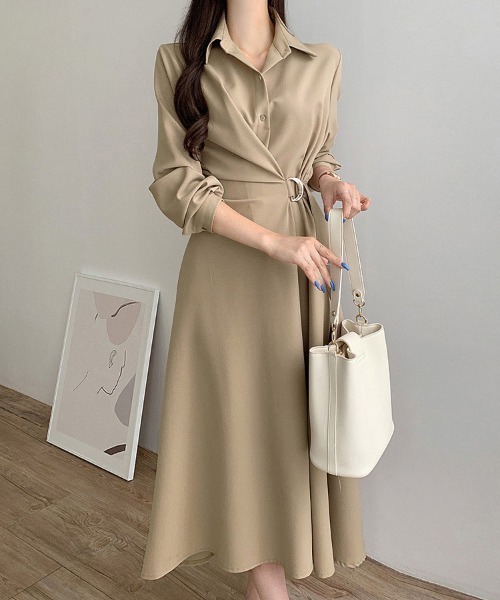 ワンピース ベルト付きAラインラップワンピース | ブランド登録なし | 08
