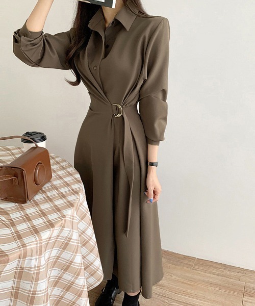 ワンピース ベルト付きAラインラップワンピース | ブランド登録なし | 12