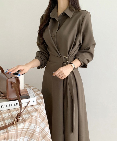 ワンピース ベルト付きAラインラップワンピース | ブランド登録なし | 13