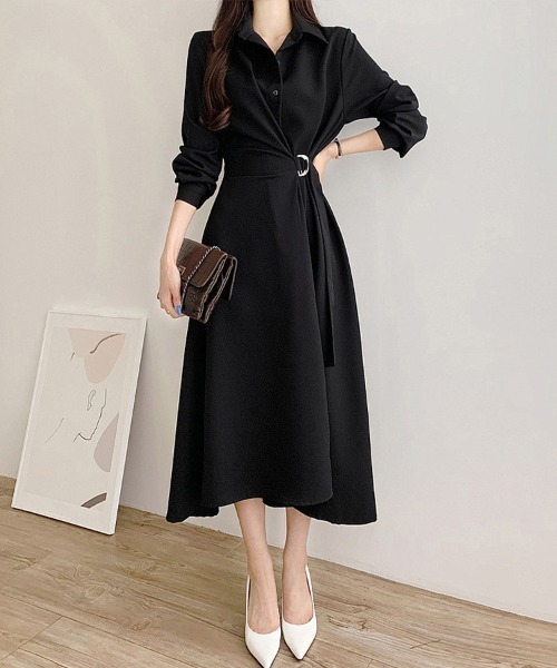 ワンピース ベルト付きAラインラップワンピース | ブランド登録なし | 16