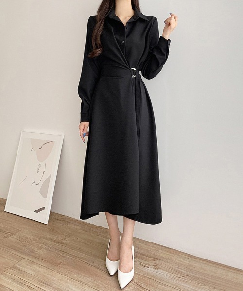 ワンピース ベルト付きAラインラップワンピース | ブランド登録なし | 17