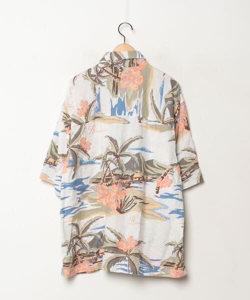 「Hollister」 花柄半袖シャツ X-LARGE オレンジ メンズ_画像2