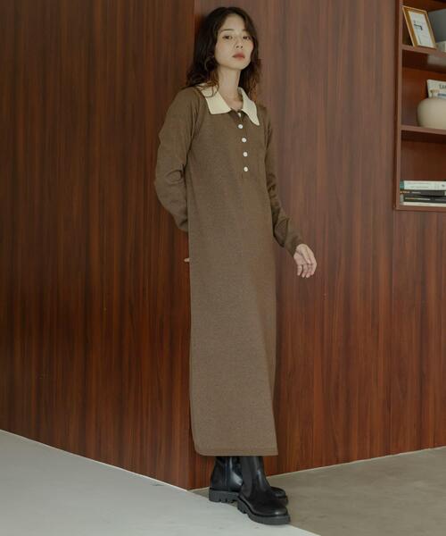 Saoriobliワンピ URBAN RESEARCH Sonny Label ワンピース 「WEB限定」ニットポロ