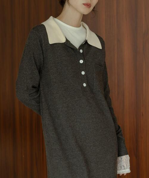 URBAN RESEARCH Sonny Label ワンピース 「WEB限定」ニットポロ