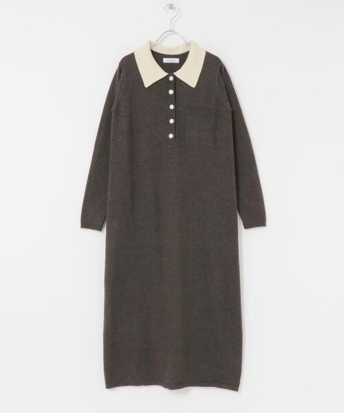 URBAN RESEARCH Sonny Label ワンピース 「WEB限定」ニットポロ
