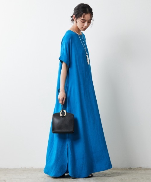 「CHIC STYLE」 半袖ワンピース L ブラック レディース_画像5