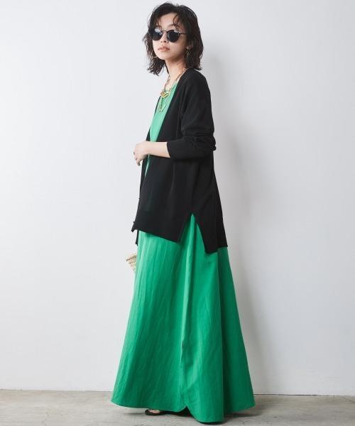 「CHIC STYLE」 半袖ワンピース L ブラック レディース_画像9