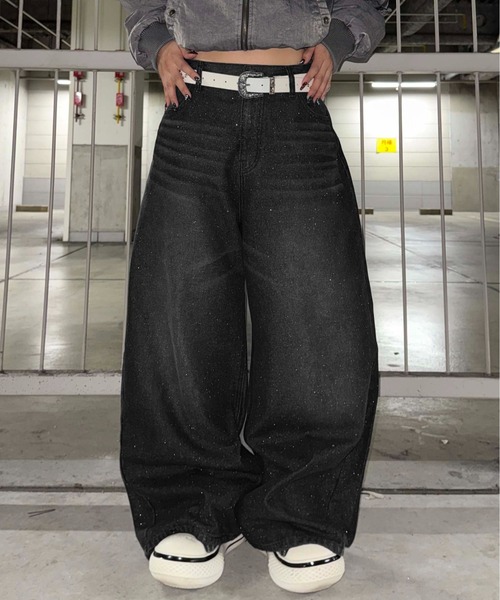 ジーンズ グリッター加工カーブデニム メンズ レディース : ZOZOTOWN