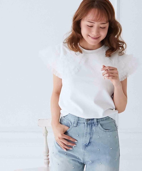 「M y u」 半袖カットソー SM ブラック レディース_画像3