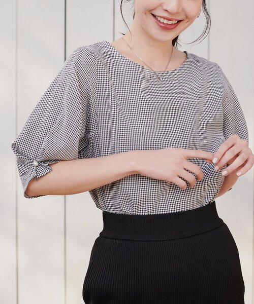 「natural couture」 半袖ブラウス FREE ライトグレー レディース_画像3