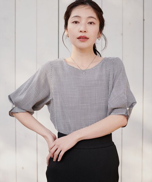 「natural couture」 半袖ブラウス FREE ライトグレー レディース_画像5
