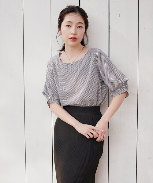 「natural couture」 半袖ブラウス FREE ライトグレー レディース_画像7