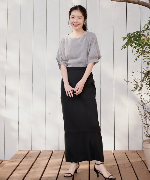 「natural couture」 半袖ブラウス FREE ライトグレー レディース_画像8