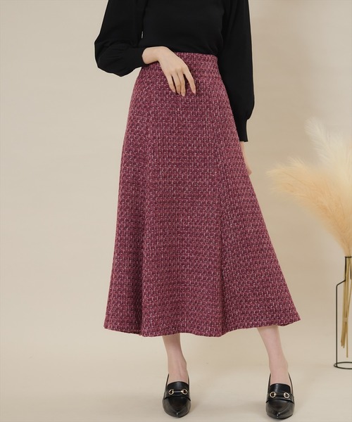 「SWINGLE」 フレアスカート MEDIUM ボルドー レディース_画像9