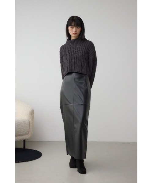 black by moussy  タートルセーター　グレー×グリーン　フリー BLACK BY MOUSSY（ブラックバイマウジー）の「turtle neck knit one