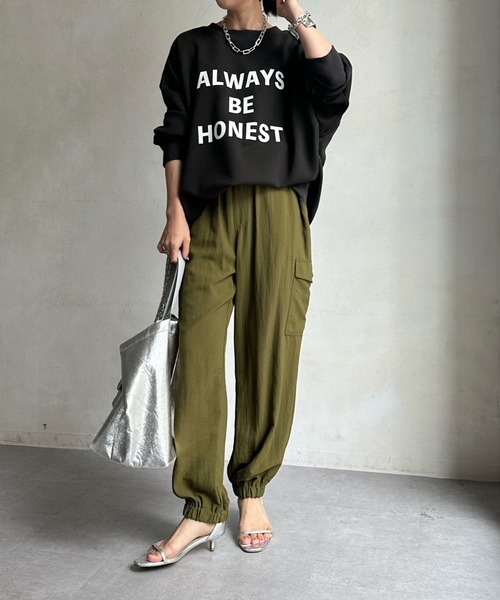 「DouDou」 スウェットカットソー FREE アイボリー レディース_画像7