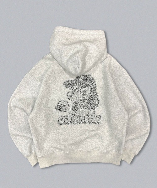 centimeter（センチメーター） パーカー CMT ruler rhinestone zip