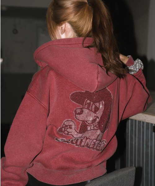 centimeter（センチメーター） パーカー CMT ruler rhinestone zip