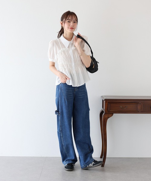 「BLUEEAST」 半袖シャツ MEDIUM ホワイト レディース_画像2