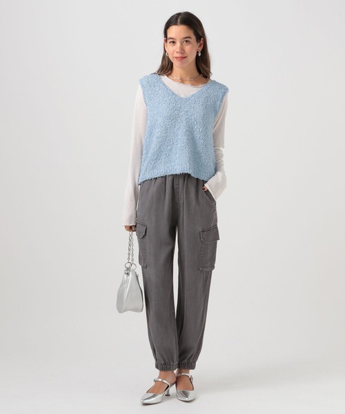 「BAYFLOW」 カーゴパンツ MEDIUM インディゴブルー レディース_画像2