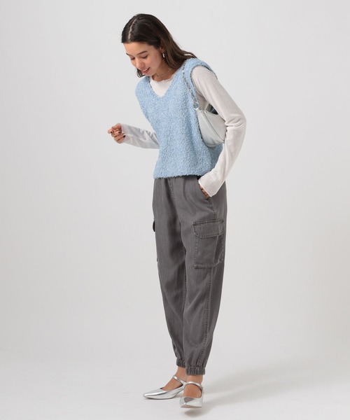 「BAYFLOW」 カーゴパンツ MEDIUM インディゴブルー レディース_画像3