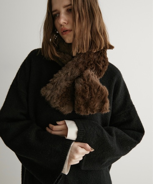 【新品未使用✴︎希少】スパッカネアパリス 大判ストール、マフラー LOSCa マフラー ストール フェイクファーマフラー レディース