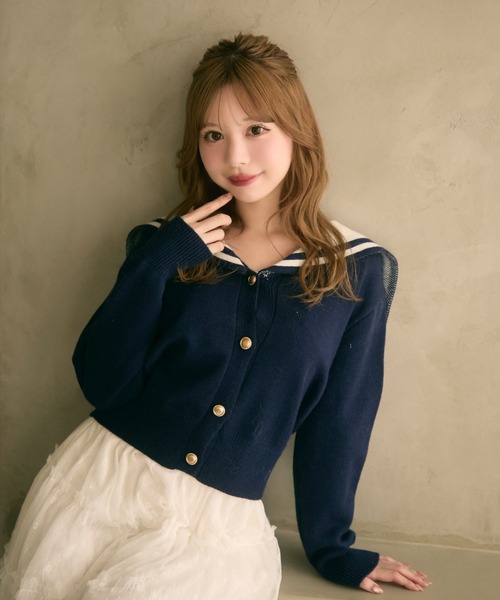 TITTY＆CO.（ティティーアンドコー） カーディガン セーラーカラー