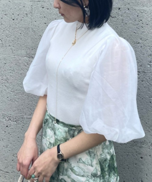 「FRAY I.D」 半袖ニット FREE ホワイト レディース_画像3