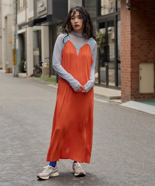 「miette」 キャミソールワンピース FREE オレンジ レディース_画像2