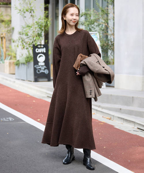 スローブイエナ　フレアーニットワンピース SLOBE IENA（スローブイエナ） ワンピース フレアーニットワンピース